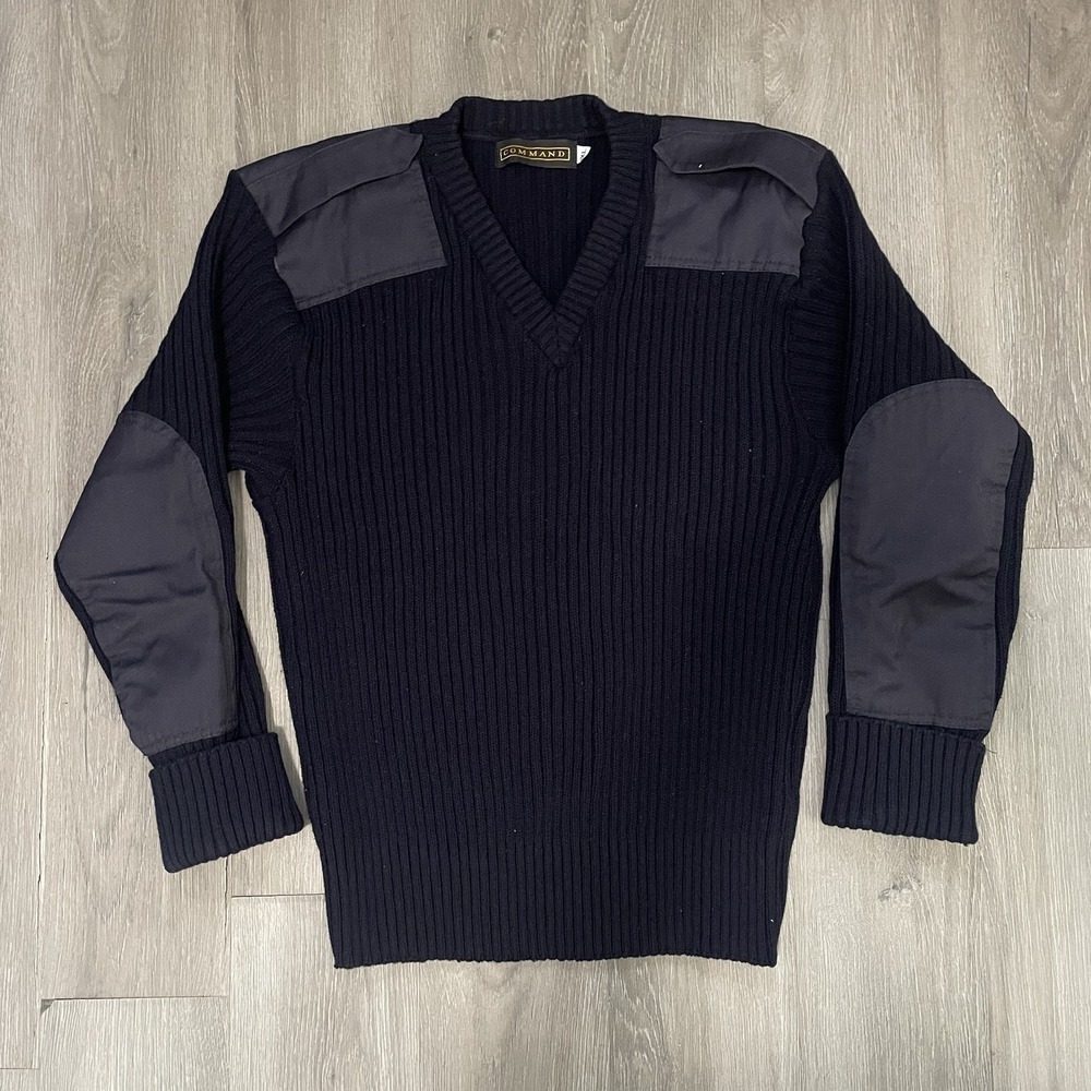 Vintage Command by Fechheimer Sweater Mens Size XL Navy Blue Military Pullover